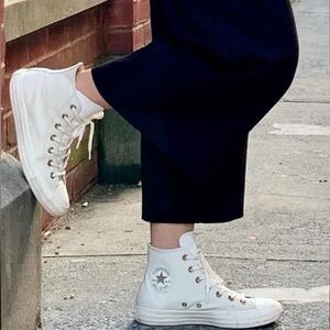 Women Size 8 Converse Shoes ( leather top)